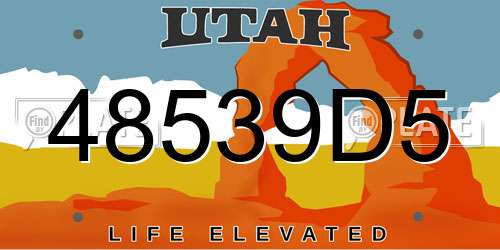 48539D5 Utah License Plate