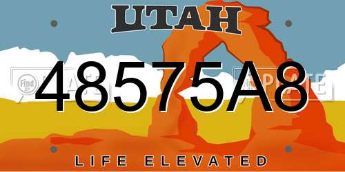 48575A8 Utah License Plate