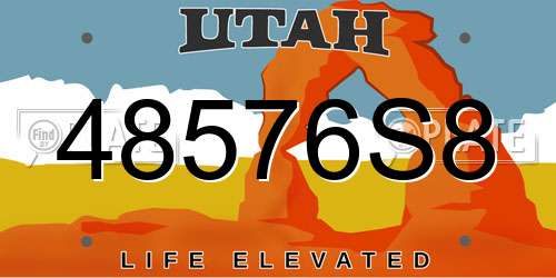 48576S8 Utah License Plate