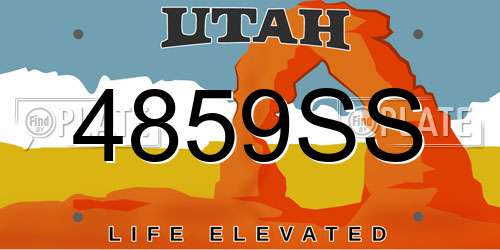 4859SS Utah License Plate