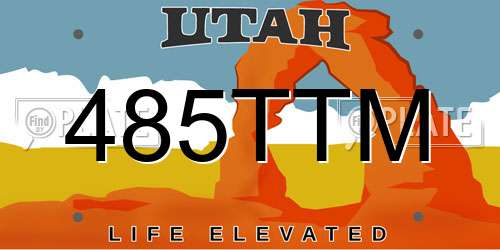 485TTM Utah License Plate