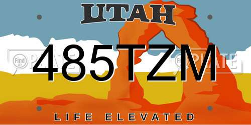 485TZM Utah License Plate