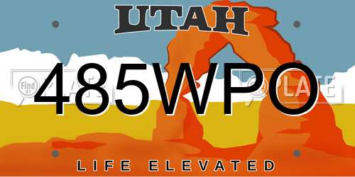 485WPO Utah License Plate