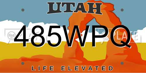 485WPQ Utah License Plate
