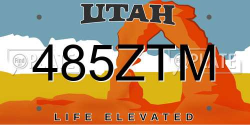 485ZTM Utah License Plate