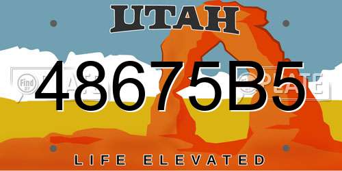 48675B5 Utah License Plate