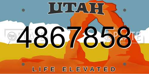 4867858 Utah License Plate