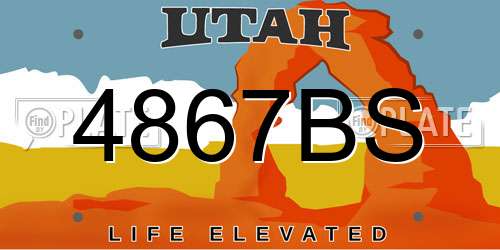 4867BS Utah License Plate