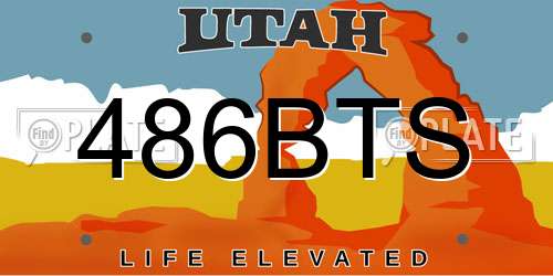 486BTS Utah License Plate
