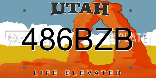 486BZB Utah License Plate