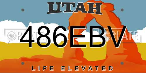 486EBV Utah License Plate