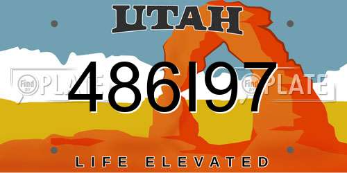 486I97 Utah License Plate