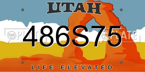 486S75 Utah License Plate
