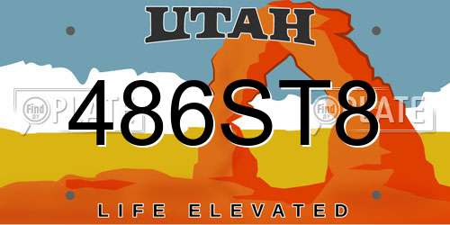486ST8 Utah License Plate