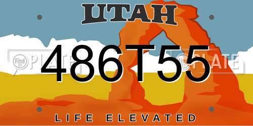 486T55 Utah License Plate