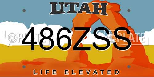 486ZSS Utah License Plate