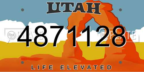 4871128 Utah License Plate