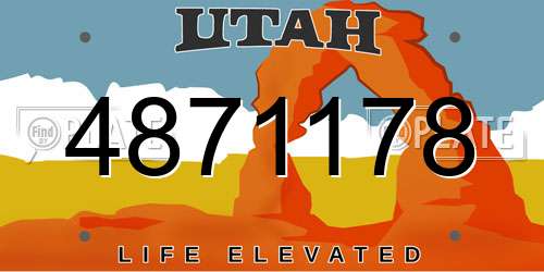 4871178 Utah License Plate