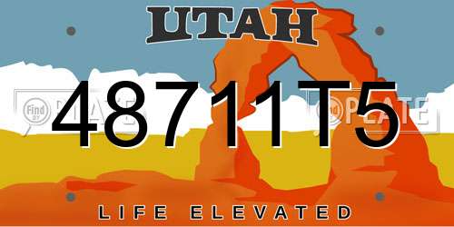 48711T5 Utah License Plate
