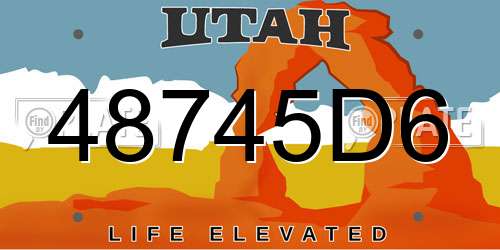 48745D6 Utah License Plate