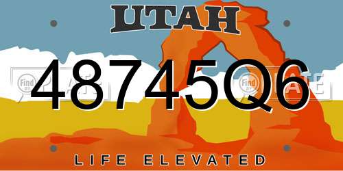 48745Q6 Utah License Plate