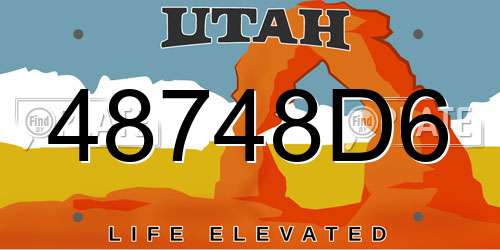 48748D6 Utah License Plate