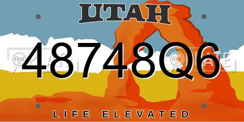 48748Q6 Utah License Plate