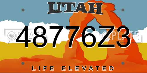 48776Z3 Utah License Plate