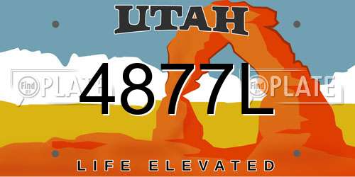 4877L Utah License Plate