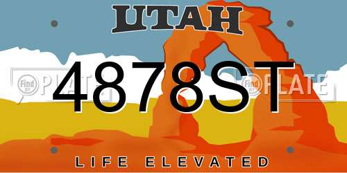 4878ST Utah License Plate
