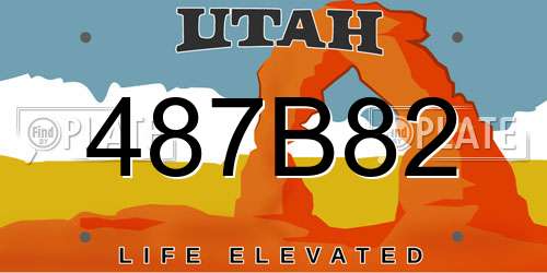 487B82 Utah License Plate
