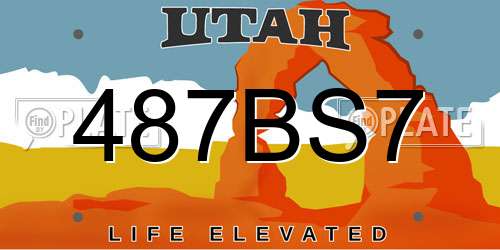 487BS7 Utah License Plate