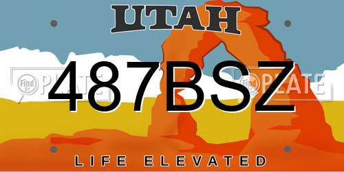 487BSZ Utah License Plate