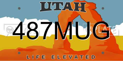 487MUG Utah License Plate
