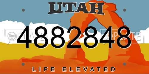 4882848 Utah License Plate