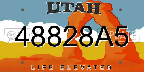 48828A5 Utah License Plate