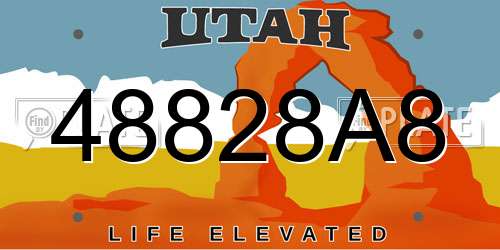 48828A8 Utah License Plate
