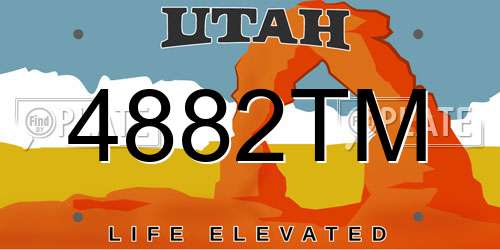 4882TM Utah License Plate