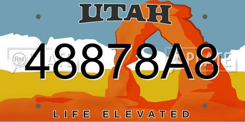 48878A8 Utah License Plate