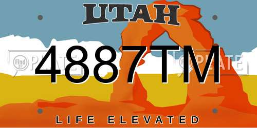 4887TM Utah License Plate