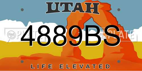 4889BS Utah License Plate