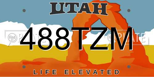 488TZM Utah License Plate