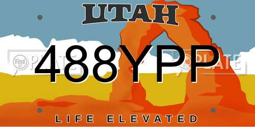 488YPP Utah License Plate