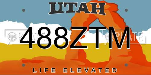 488ZTM Utah License Plate