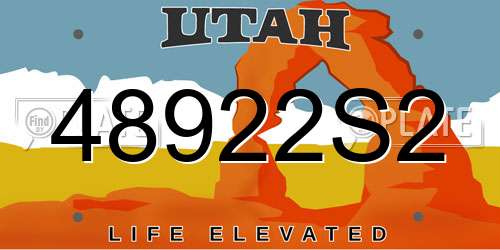 48922S2 Utah License Plate