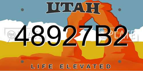 48927B2 Utah License Plate