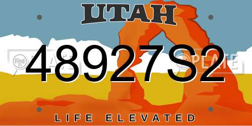 48927S2 Utah License Plate