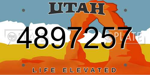 4897257 Utah License Plate