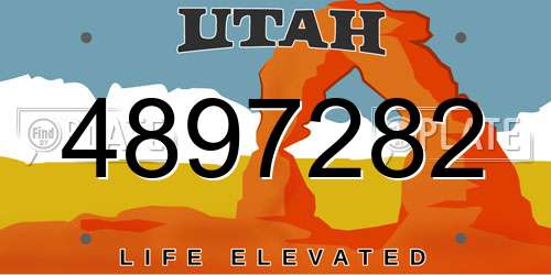 4897282 Utah License Plate