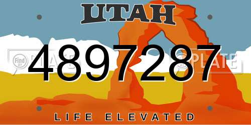 4897287 Utah License Plate